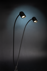 Félicité Luxe : Lampe autonome 2 têtes aluminium anodisé pour tableau large